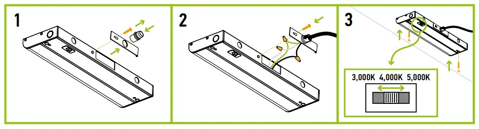 ASD UCB 9D3CC WH LED Under Cabinet Bullnose - DIAGRAM 1