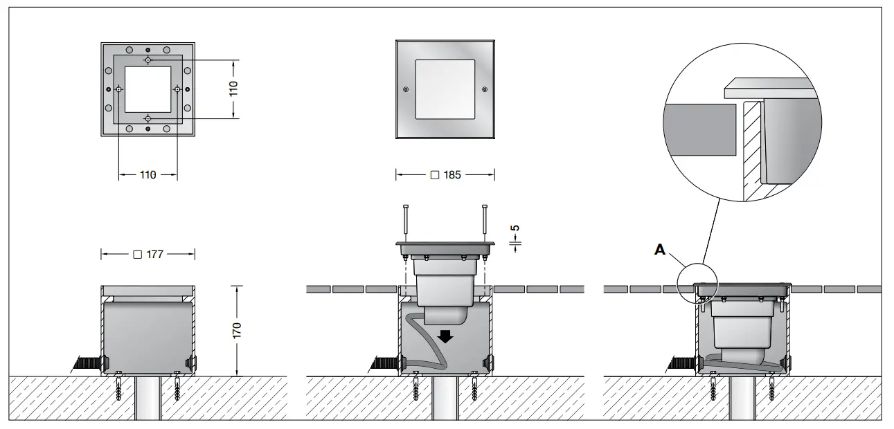 BEGA 84 910 Mortise Lamp Outdoor - fig1