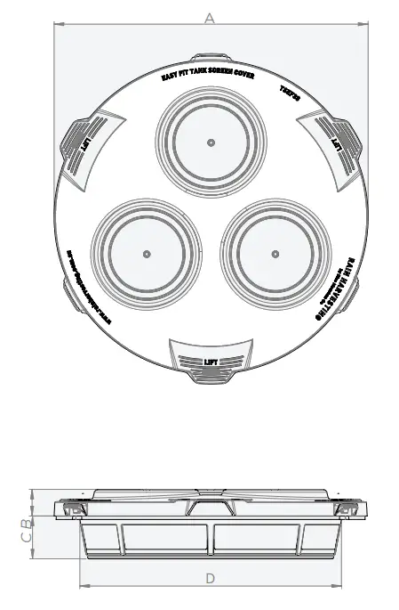 RAIN HARVESTING TSEF38 Easy Fit Side Mesh Tank Screen and Cover Kit w Screw Down Ring - Fig 1