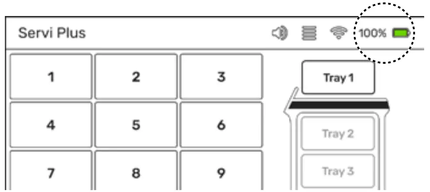 BEARROBOTICS Servi Plus Ultimate Hospitality Food Service Delivery Robot - Battery Level