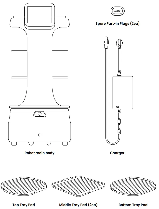 BEARROBOTICS Servi Plus Ultimate Hospitality Food Service Delivery Robot - Components
