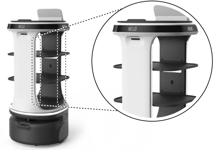 BEARROBOTICS Servi Plus Ultimate Hospitality Food Service Delivery Robot - Pillar light