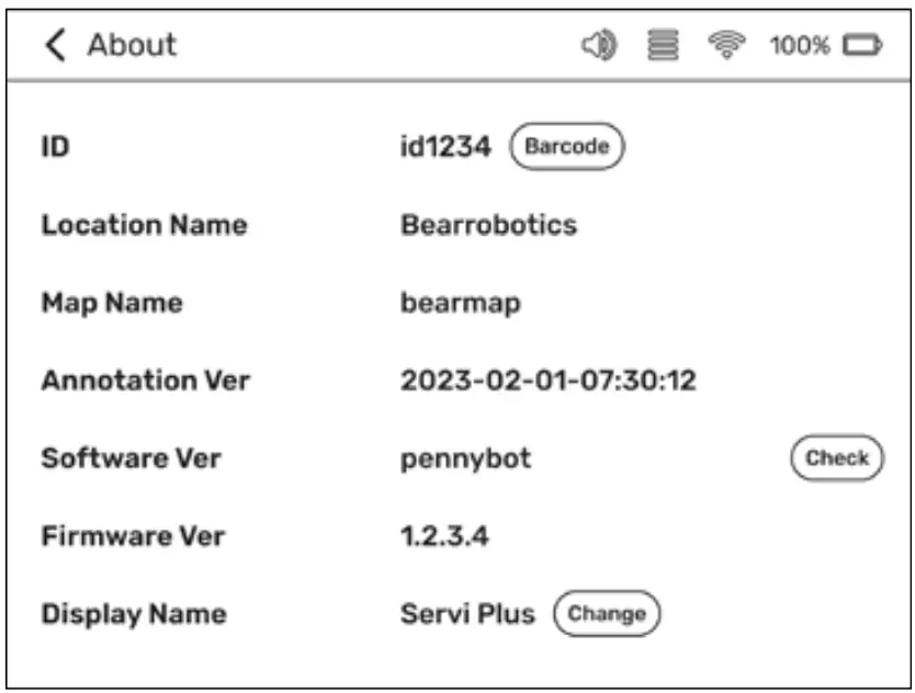 BEARROBOTICS Servi Plus Ultimate Hospitality Food Service Delivery Robot - Settings 18