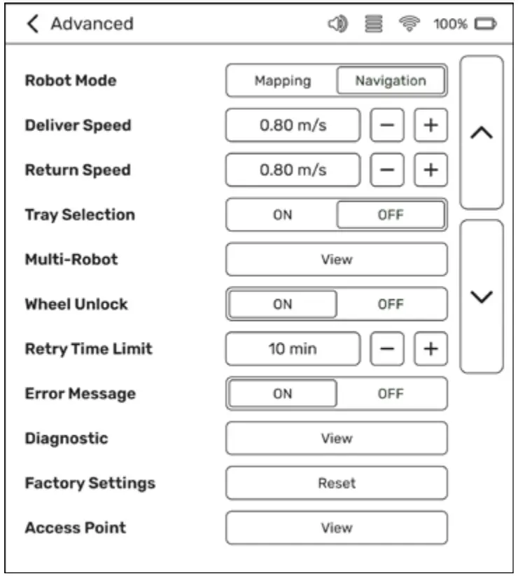 BEARROBOTICS Servi Plus Ultimate Hospitality Food Service Delivery Robot - Settings 25