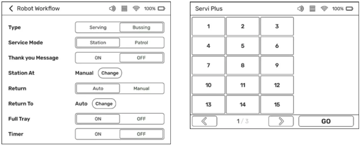 BEARROBOTICS Servi Plus Ultimate Hospitality Food Service Delivery Robot - Settings 7