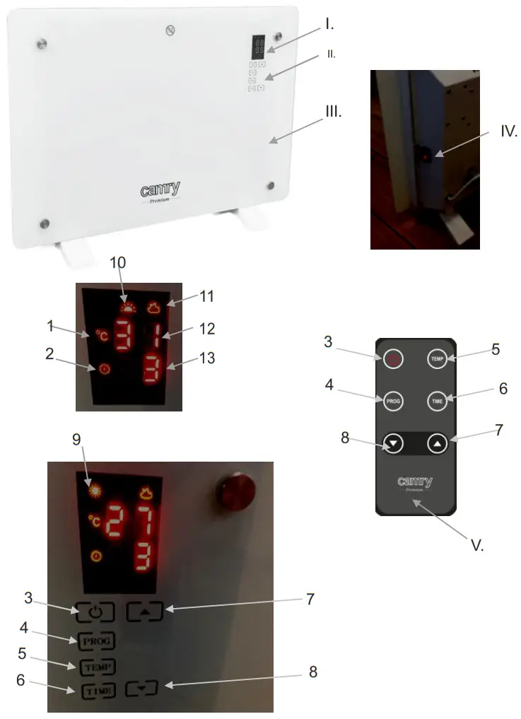 camry CR 7721 Glass Convector Heater - fig 1