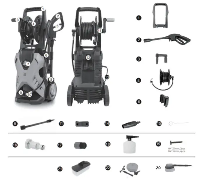 BLAUPUNKT PW6010 Pressure Washer - parts