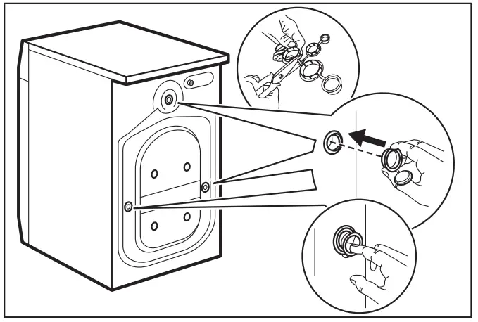 AEG LR76CUC16 Washing Machine - plastic caps