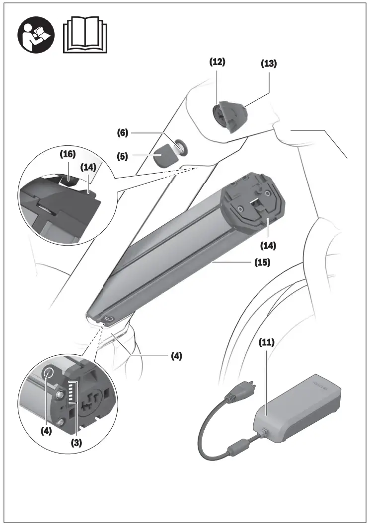 BOSCH PowerPack PowerTube Series E Bike Battery - fig1