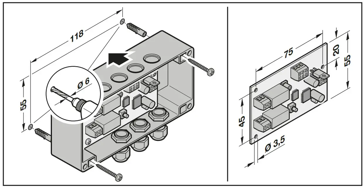 HOERMANN HET E2 SL Receiver - Fitting