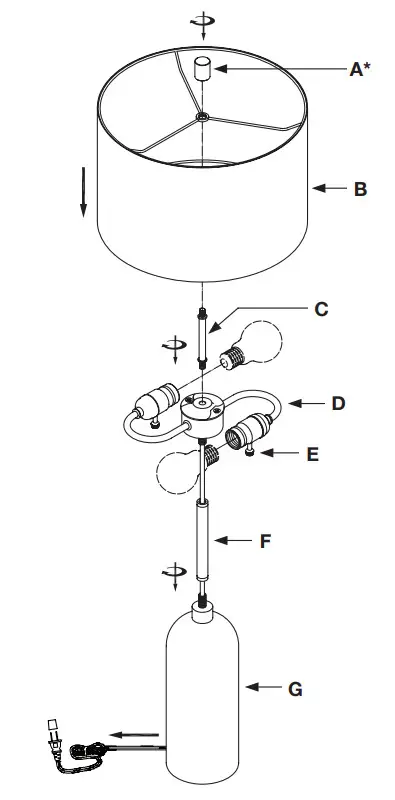Meyer Cross TL1729 Ramona 22 Inch Tall Ceramic Table Lamp - reinstall Part