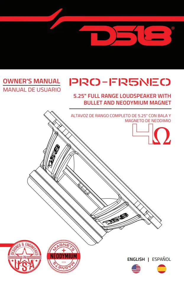 DS18 PRO-FR5NEO 5.25 Inch Full Range Loudspeaker Owner's Manual
