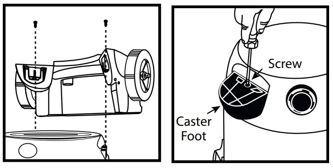 shop vac QPL 92 14RT Deluxe Wet Dry Vacuum Cleaner - left front of tank