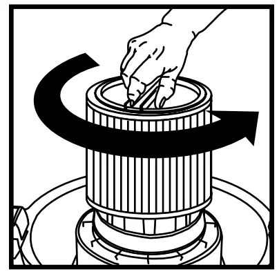 shop vac QPL 92 14RT Deluxe Wet Dry Vacuum Cleaner - turn the filter retainer