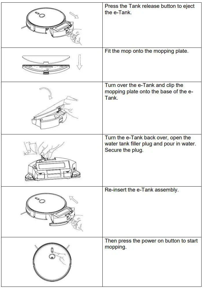 electriQ iQLEAN-CR01 Robot Vacuum Cleaner User Manual - 2 IN 1 E-TANK