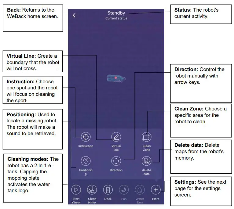 electriQ iQLEAN-CR01 Robot Vacuum Cleaner User Manual - CONTROLLING THE DEVICE THROUGH THE APP