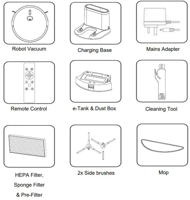 electriQ iQLEAN-CR01 Robot Vacuum Cleaner User Manual - PARTS LIST