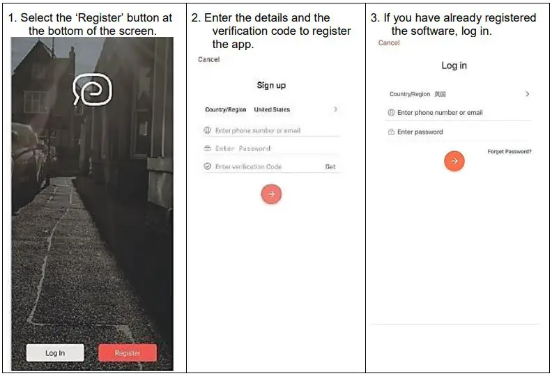 electriQ iQLEAN-CR01 Robot Vacuum Cleaner User Manual - REGISTER LOG IN