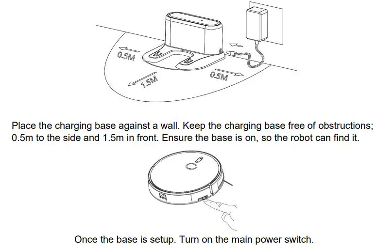 electriQ iQLEAN-CR01 Robot Vacuum Cleaner User Manual - SETUP OF THE BASE