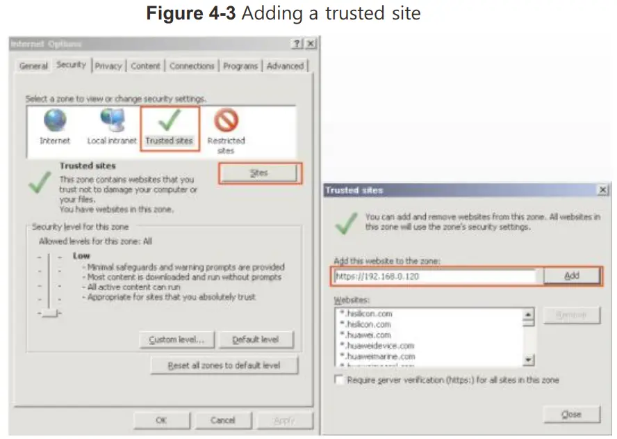 HIKVISION AN IPV xUAR Series Vandal Dome Network Camera - Adding a trusted site