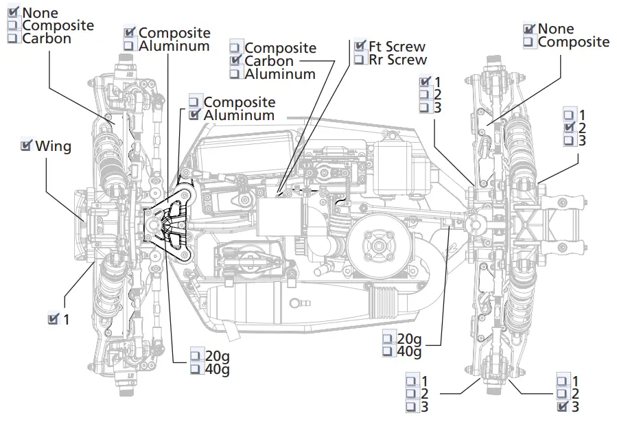 TLR04012 Combo 4WD Nitro Electric Race Buggy Kit - fig 4