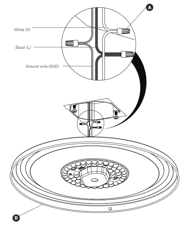 artika Knox 13 13FM-KN-WT10TE10-J LED Ceiling Light Fixture - CONNECTION