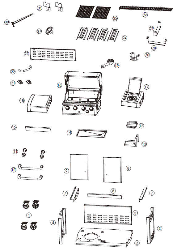 Royal-Gourmet-MG4001-Mirage-4-Burner-Gas-Grill-with-Side-Burner-fig-1