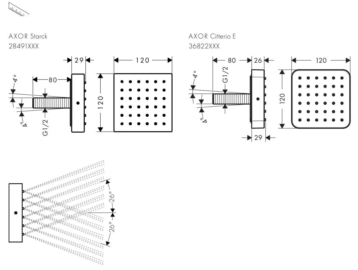 AXOR 36822XXX Citterio E Washbasin Mixers - fig1
