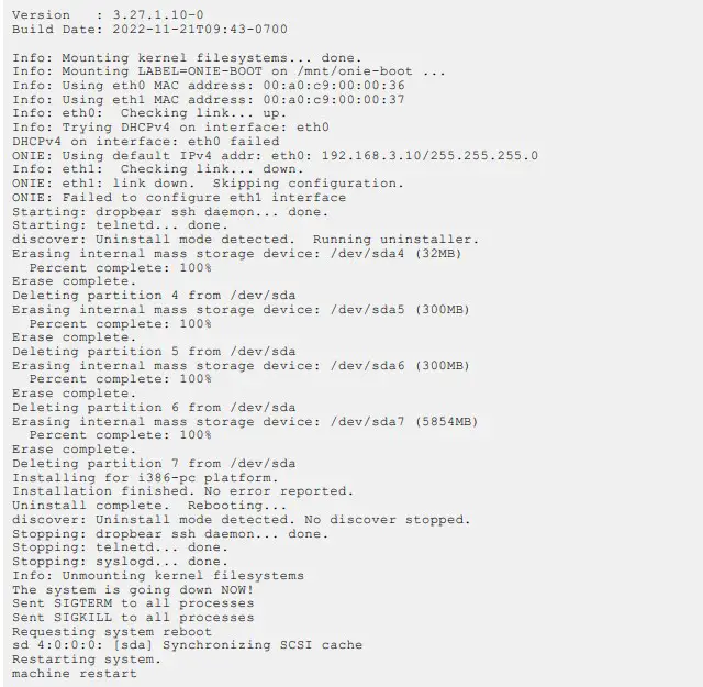 Uninstalling Dell Networking