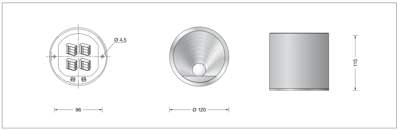 BEGA 50483.5K3 Ceiling Luminaire Downlight - Fig1