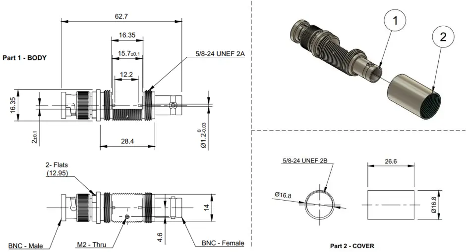 TEKBOX TBRFH7 RF Housing - Mechanical drawings