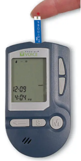 PRODIGY VOICE Blood Glucose Monitoring System - Apply Blood