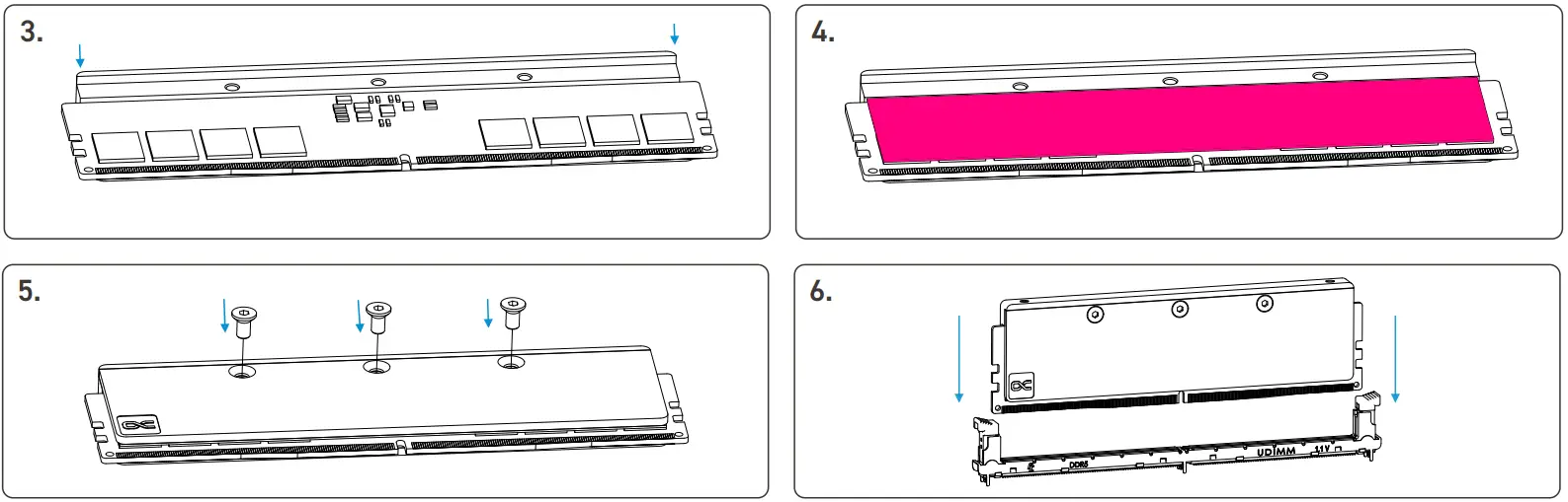 ALPHACOOL Core DDR5-Ram Modul - Mounting the cooler 2
