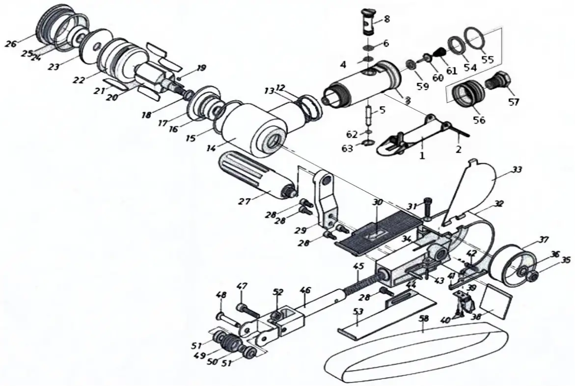 Taylor Pneumatic Tool Company T 8030G Belt Sander