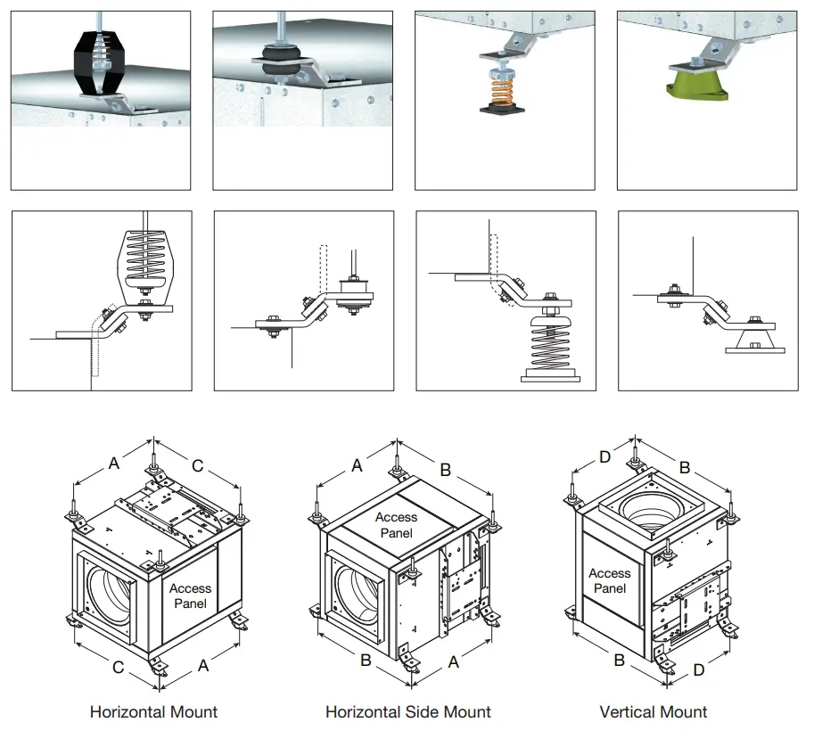 ACCUREX XID 7 Direct Drive Inline Exhaust Fan - All dimensions2
