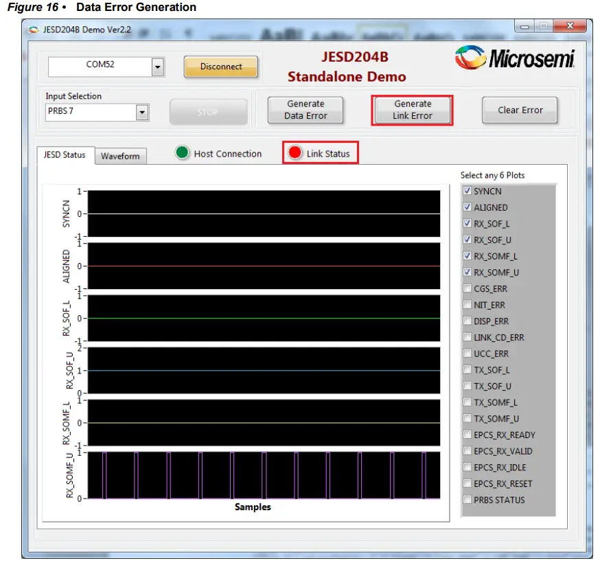 Microsemi DG0611 Implementing JESD204B Interface Using SmartFusion2 - Error Generation 1