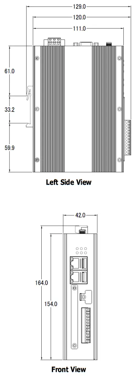 ICP DAS EMP 2848M Series Hardware - Dimensions