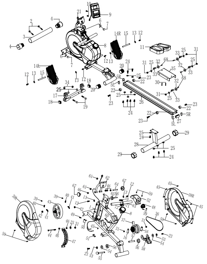 MARCY RM413 Motion Rower - Diagram