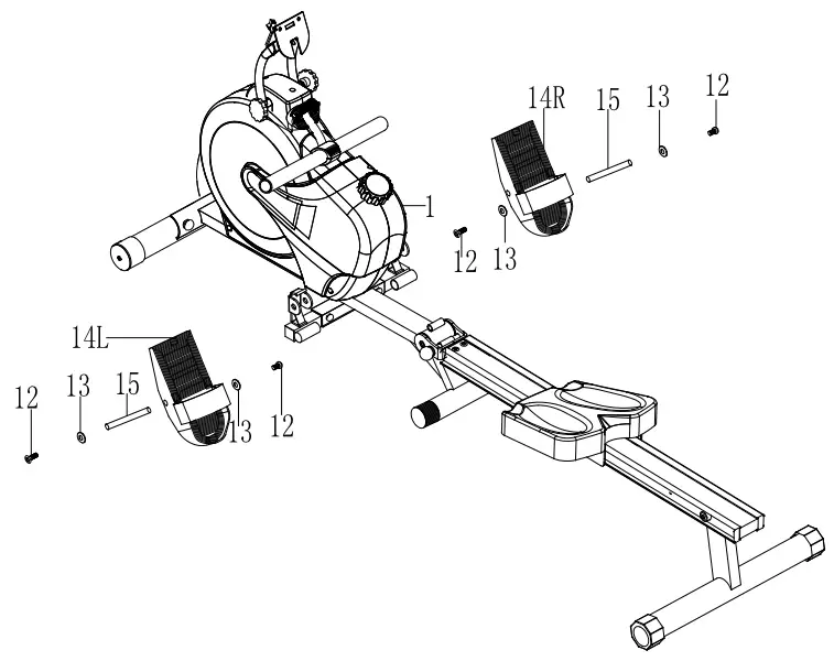 MARCY RM413 Motion Rower - right pedal