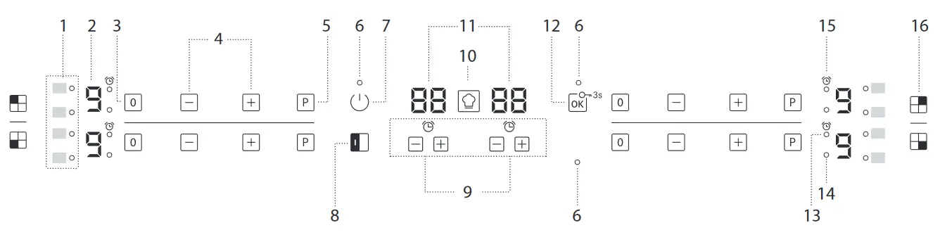 FRANKE FSM 804 I B BK Smart Induction Hob - CONTROL PANEL