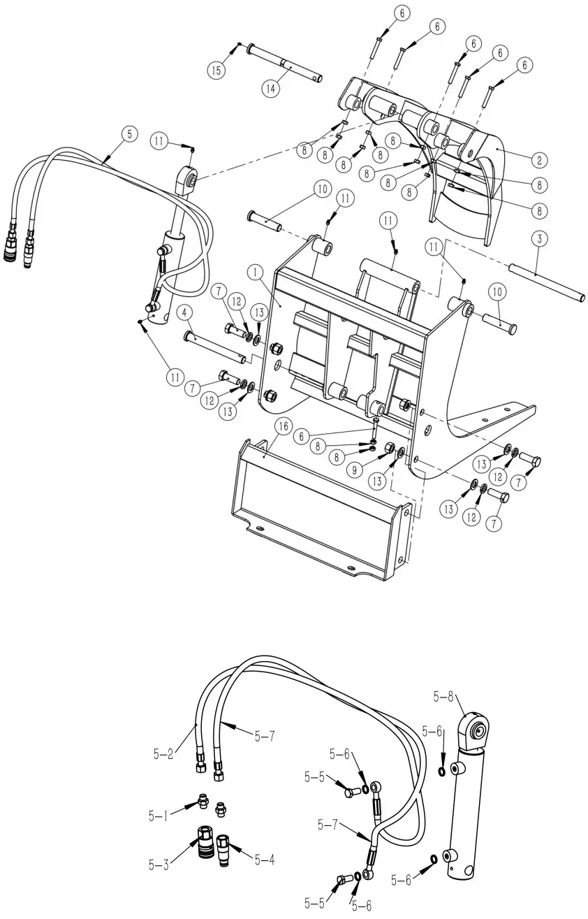 JONOVA TOROLOGGP 36 Inch Toro Mini Skid Steer Logging Grapple - Grapple Assembly