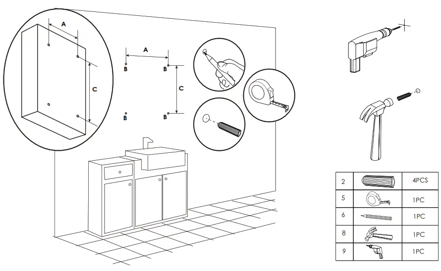 JimsMaison JMASMC06-3026X LED Mirror Cabinet - cabinet