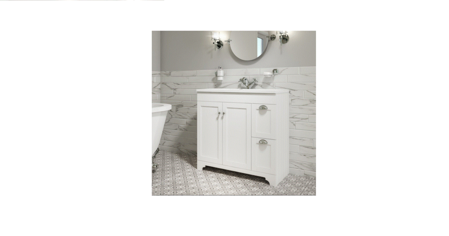 Better Bathrooms Beba 24978 900mm White Freestanding Vanity Unit With Basin User Manual