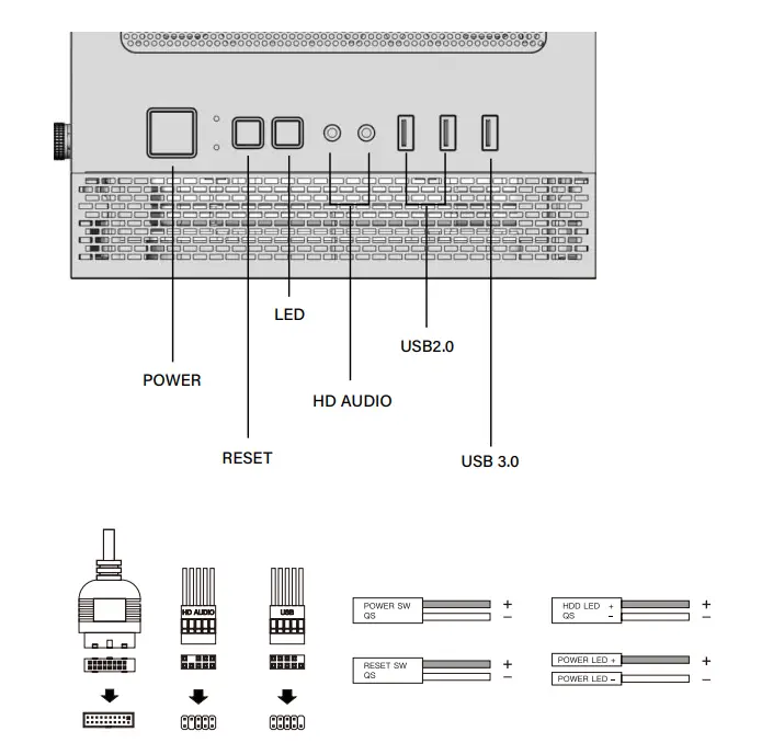 Front Panel I/o And Motherboard Connectors