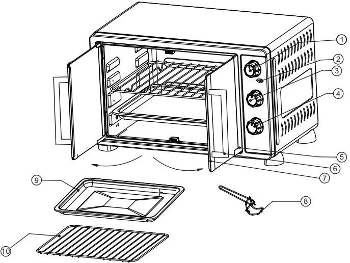 LUBY GH55-H Large Toaster Oven Countertop-fig2