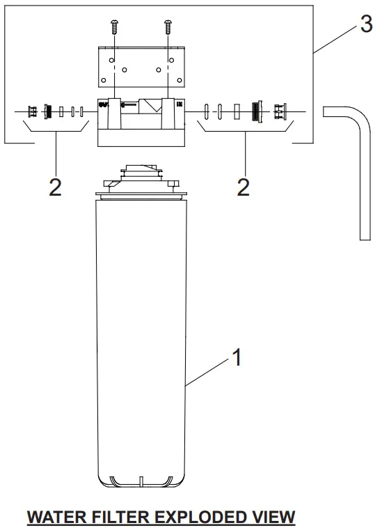 Elkay Latin America LZO8WSS2KWN Bottle Filling Station and Cooler - ATER FILTER EXPLODED VIEW