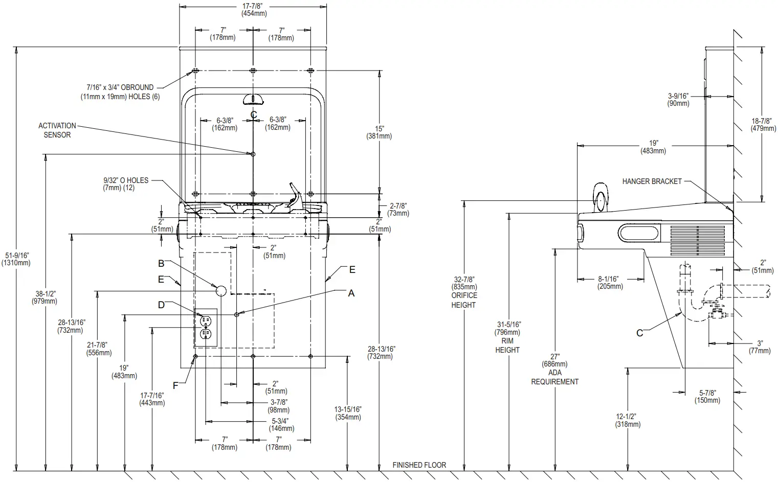 Elkay Latin America LZO8WSS2KWN Bottle Filling Station and Cooler - Electrical connection