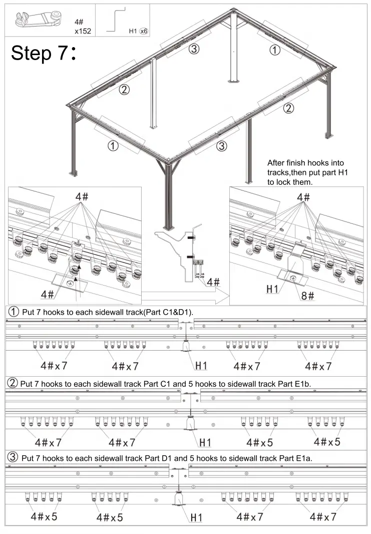 domi outdoor living 12 Foot x18 foot Hardtop Gazebo with Double Roof - Fig 10
