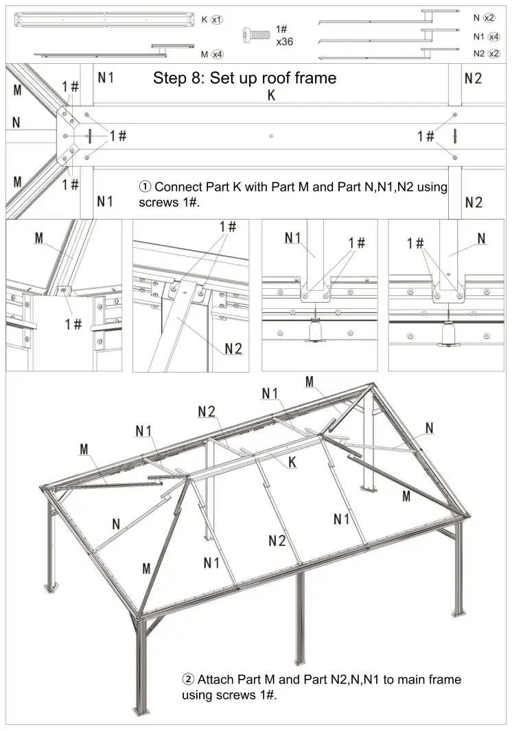 domi outdoor living 12 Foot x18 foot Hardtop Gazebo with Double Roof - Fig 11