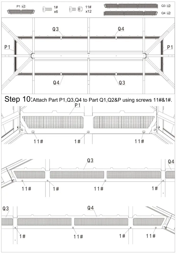 domi outdoor living 12 Foot x18 foot Hardtop Gazebo with Double Roof - Fig 13